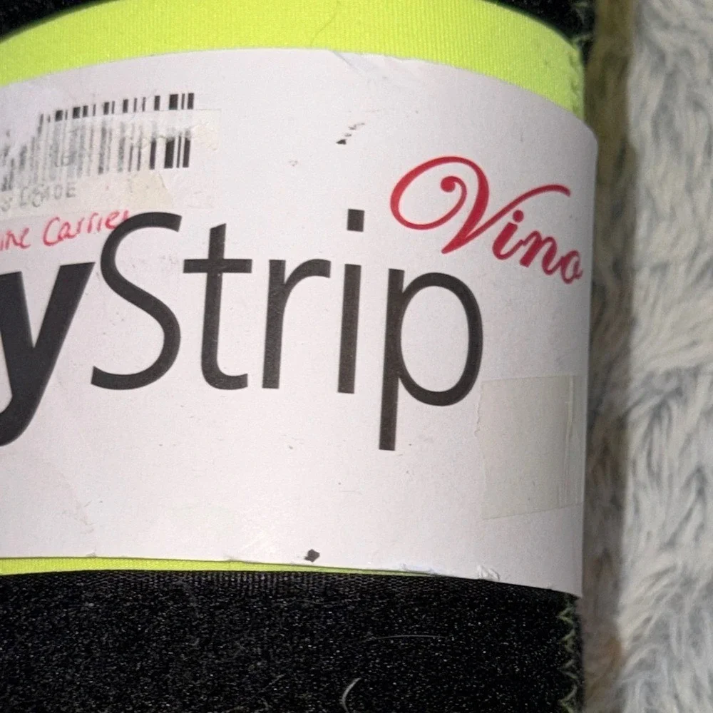 Stubby Strip Vino Wine Carrier Neon Lime Green Neoprene Bottle Insulator Sleeve